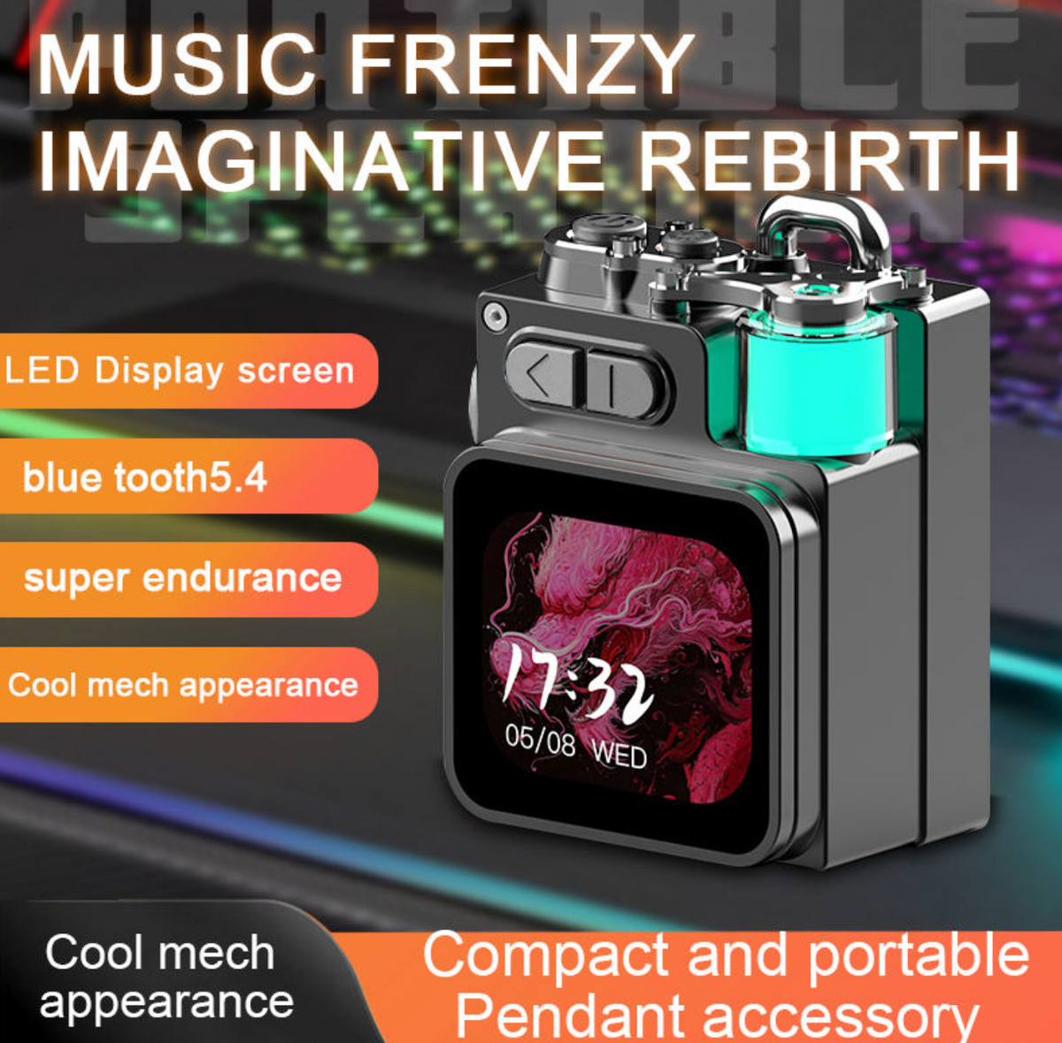 Mini Portable Bluetooth Speaker with LCD Display – Wireless Outdoor Music Speaker