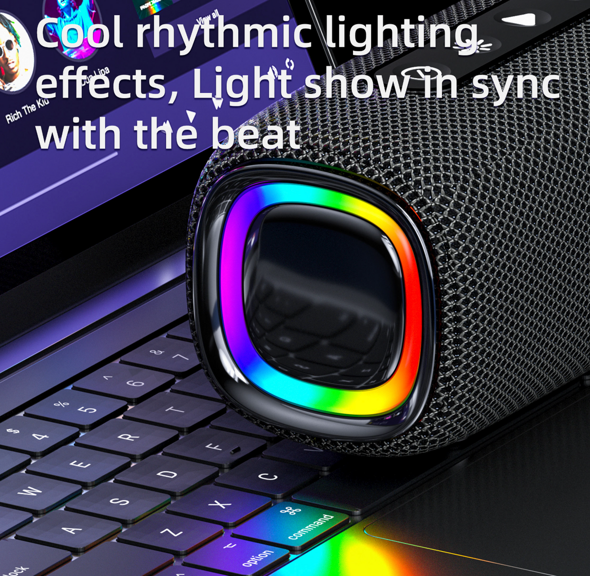 EBS-608 Smart Outdoor Bluetooth Speaker – 20W Wireless Speaker with Colorful LED Lights
